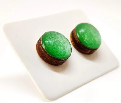 Miniatura 4 de Juego de Aretes de Tuercas, Brillo, 10 mm, Tuercas Redondas para Mujeres, Niñas y Hombres, Hecho a Mano, Postes de Acero Inoxidable para Orejas
