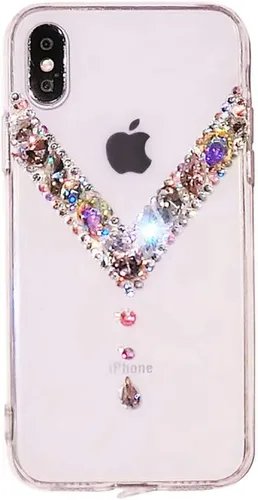 Miniatura 6 de LCHDA - Funda con diamantes brillantes para iPhone 14 6.1, LCHDA - Funda protectora para teléfono con diamantes de imitación transparentes