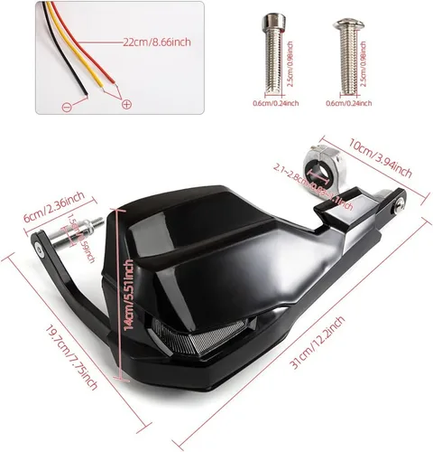 Miniatura 3 de Protectores de mano universales para motocicleta de 0.866 in, 0.984 in, 1.102 in, protector de manos para motocross, protector de cepillo para bici