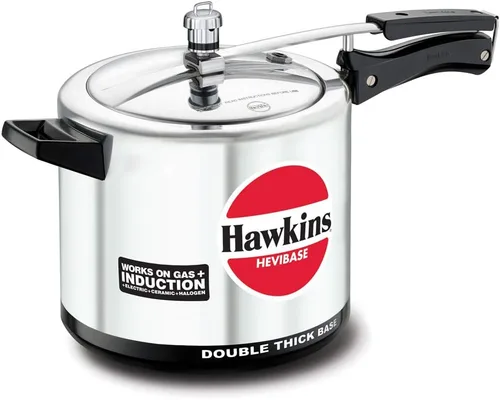 Hawkins Olla a presión Hevibase de aluminio de 6,5 litros, cocina de tapa interior de inducción, plata (Ih65)
