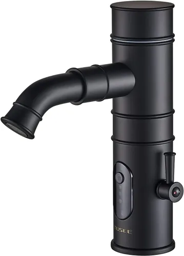 Miniatura 8 de Grifo de baño sin contacto con caño giratorio y opción manual, grifo de lavabo de baño con control de temperatura y control de flujo, cromo, TS-5501C