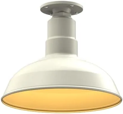 Miniatura 76 de Steel Lighting Co. El Segundo - Lámpara de granero Colgante montado en el techo Domo de 12 pulgadas Vástago de 12 pulgadas Luz de acero