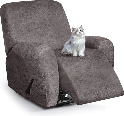 Miniatura 48 de ANARACHON Fundas para sillas reclinables con aspecto de cuero, funda elástica de 4 piezas, funda suave para silla reclinable, protector de muebles