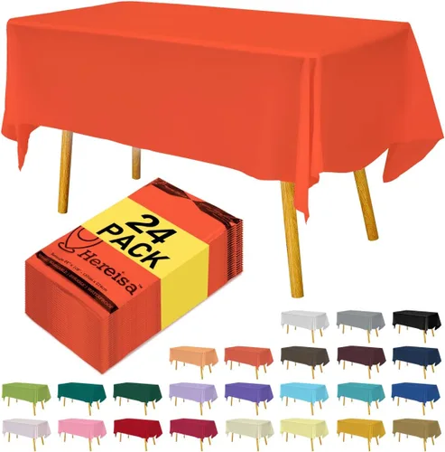 Miniatura 159 de Paquete de 3 manteles de plástico desechables de 54 x 108 pulgadas, manteles de color blanco hueso, manteles de fiesta nupcial para fiestas