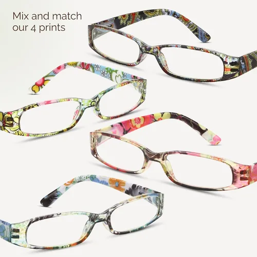 Miniatura 9 de Gaoye Paquete de 4 Lentes de Lectura para Mujer, Lentes de Lectura con Bloqueo de Luz Azul, Elegantes Lentes de Lectura para Mujer en 4 Patrones