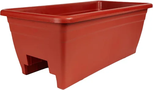 Miniatura 10 de The HC Companies Caja de Plantación para Barandilla de Cubierta con Tapones de Drenaje Removibles - Caja de Flores de Plástico Liviana y Resistente