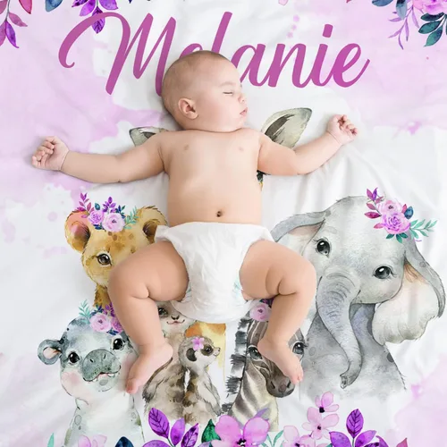 Miniatura 5 de Manta de Bebé Personalizada para Niñas, Manta de Bebé Personalizada con Nombre Súper Suave Mantas con Nombre Personalizado para Niños, Mantas