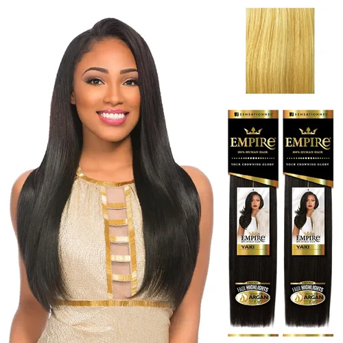 Miniatura 29 de Sensationnel Cabello humano Empire Yaki – Tejido sin enredos para un tejido rápido y coser en estilos para reflejos falsos y parte media falsa dejar