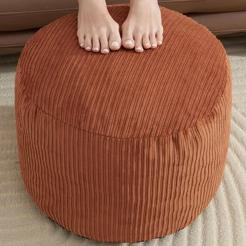 Miniatura 11 de WSOFRLAC Puf Otomano Reposapiés con Espuma Otomana Pequeña para Sala de Estar Otomanas Puf de Pana 26x18 pulgadas Pufs de Piso Reposapiés para Silla