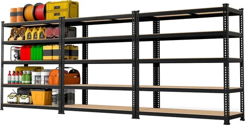Miniatura 14 de Estantes de Almacenamiento de Metal de 5 Niveles: Estantería de Garaje de Servicio Pesado con Estantes Ajustables para Almacenamiento - Estante