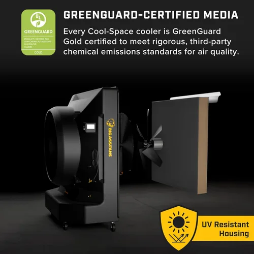 Miniatura 7 de Big Ass Fans - Cool-Space 350 - Enfriador evaporativo portátil para pantanos, uso en interiores y exteriores, capacidad de 16 galones, velocidad