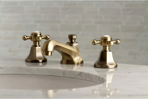 Miniatura 3 de Kingston Brass KS4463BX Grifo de baño extendido de 8 pulgadas, latón antiguo