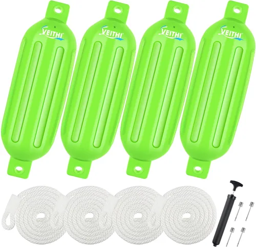 Miniatura 37 de Juego de 4 guardabarros para barco de 4.5/5.5/6.5/8.5/10/16 pulgadas, parachoques de vinilo con ojos gemelos acanalados, parachoques para barco