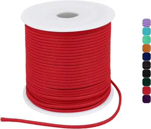 CAMAL Cuerda de cera de 0.069 pulgadas para hacer pulseras, hilo encerado de 23 yardas para joyería y pulsera, cordón encerado para manualidades,