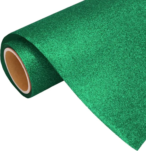 Miniatura 22 de Rollo de película de vinilo de transferencia de calor Threadart Glitter Blue de 3 yardas x 20 pulgadas HTV Colores con purpurina Compatible