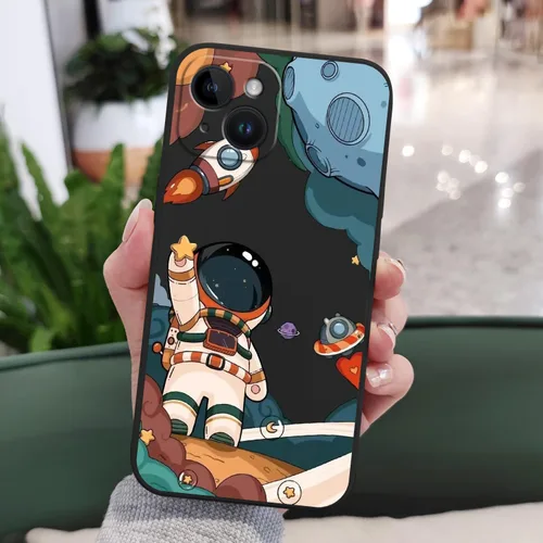 Miniatura 3 de LEECG Funda para iPhone 14 con Patrón de Flores de Mariposa de Astronauta, Forro de Microfibra Suave Anti-Rayones en el Interior, Cubierta