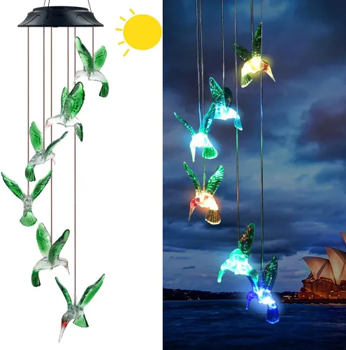 Campanillas solares de colibrí, regalos de cumpleaños únicos para mujeres/mamá/abuela, mejores ideas de jardinería