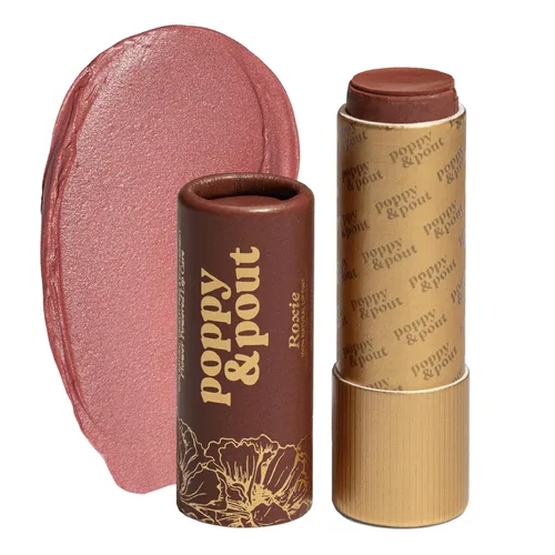 Miniatura 7 de Poppy & Pout Tinte labial natural, tubo de cartón, relleno a mano, cera de abejas, vitamina E, aceite de coco, libre de crueldad, tonos totalmente