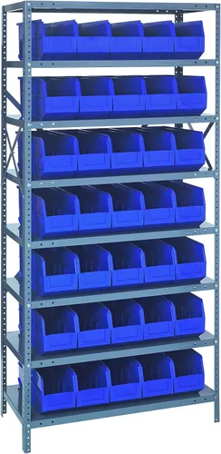Miniatura 271 de Quantum QSBU-245BK Heavy Duty Shelving Unit with (7) Shelves and (24) QUS245 Black Bins for Garage Warehouse Storage Distribution 400 lb Load