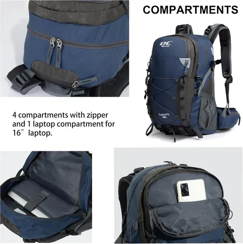 Miniatura 4 de Diamond Candy Mochila de Senderismo Impermeable para Hombres y Mujeres, Mochila Ligera de Día para Viajes y Campamento Waterproof Azul real