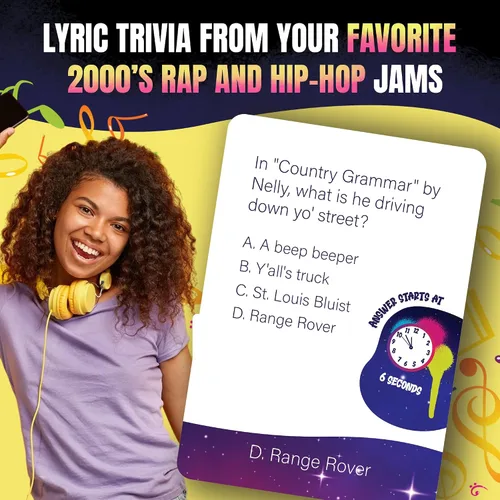 Miniatura 2 de Lyric Legend 2000s Hip-Hop y Rap Music Trivia - Juegos para adultos para noche de juegos - Bueno para grupos - Juego de fiesta de terminar la letra