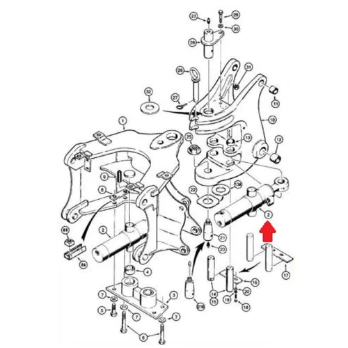 Miniatura 3 de RAParts - Cilindro oscilante 580C 580D 580E 680G 680H 680K compatible con retroexcavadora de caja 1346044C1