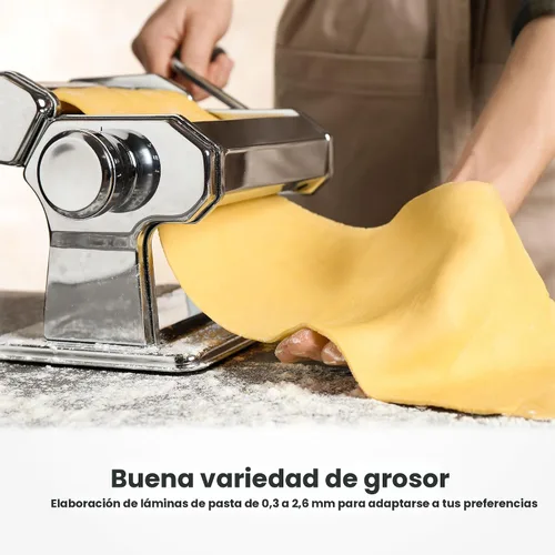 Miniatura 4 de ISILER Máquina para hacer pasta, 9 ajustes de grosor ajustables, máquina de pasta 2 en 1 con rodillos y cortador, fabricante de fideos para piel