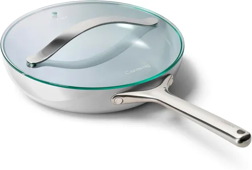 Miniatura 8 de Caraway Dúo de Sartenes de Cerámica con Tapas de Vidrio - Sartenes Antiadherentes (10.5" y 8") - No Tóxico, Libre de PTFE y PFOA - Apto para Horno