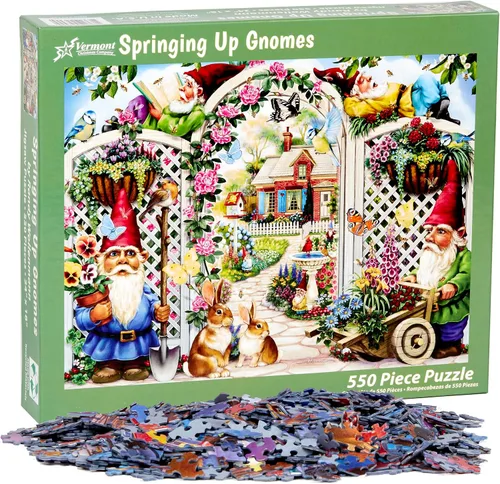 Miniatura 4 de Vermont Christmas Company Springing Up Gnomes - Rompecabezas de 550 piezas