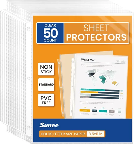 Miniatura 10 de SUNEE Protectores de Hojas 600 Paquetes para Carpeta de 3 Anillos, Fundas de Plástico Transparente de 8.5 x 11 pulgadas para Papel, Documentos