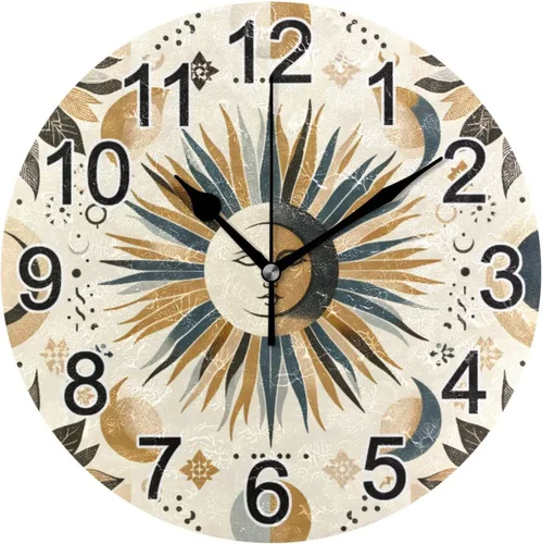 Miniatura 16 de Hummingbird - Reloj de pared de resorte redondo de 10 pulgadas, sin tictac, silencioso, funciona con pilas, reloj analógico atómico de cuarzo