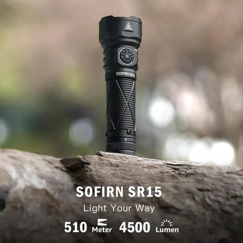 Miniatura 2 de Linterna recargable Sofirn SR15 de alto lúmen, 4500 lúmenes, linterna de bolsillo súper brillante con base magnética y impermeable IP68, linterna