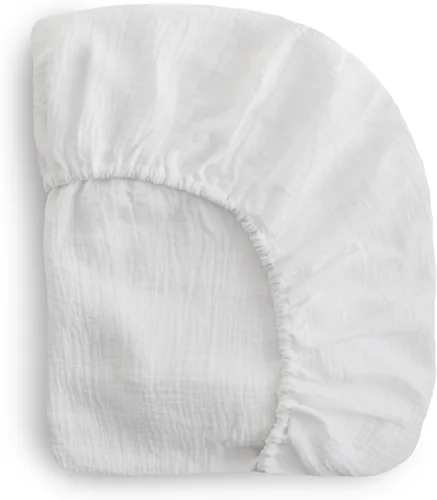 Miniatura 31 de mushie Sábana bajera ajustable de muselina extra suave 192 hilos 28 x 52 pulgadas (natural)