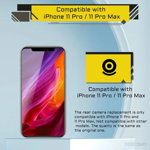 Miniatura 3 de Para iPhone 11 Pro Max Reemplazo de la cámara trasera OEM para iPhone 11 Pro Kit 12MP Principal Lente Trasera con Lente Telefoto Ultra Wide OIS HDR