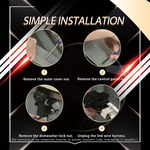 Miniatura 6 de Upgrade 5304516818 Kit de pestillo para puerta de lavavajillas Reemplazo 5304525218 154543901 154758101 154543901 154722401 Pestillo de puerta
