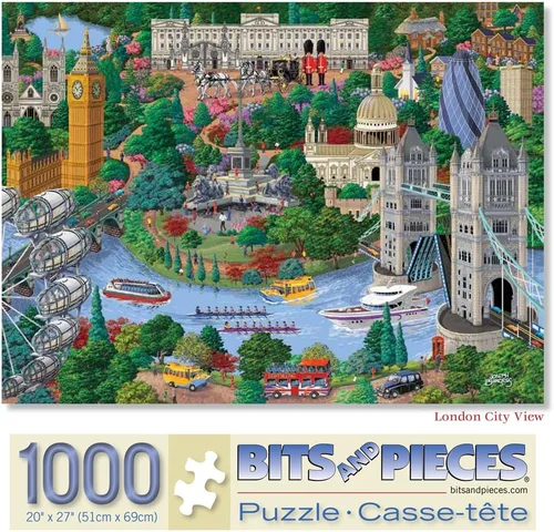 Miniatura 9 de Bits and Pieces Rompecabezas grande de 300 piezas para adultos - London City View - Inglaterra rompecabezas por el artista Joseph Burgess