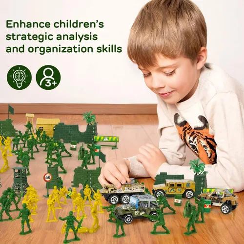 Miniatura 2 de TOY Life 95 piezas de juguetes del ejército para hombres, soldados de juguete para niños, figuras de acción de plástico, juego militar de soldado