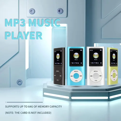 Miniatura 2 de Reproductor de MP3, reproductor de música MP3 portátil sin pérdidas delgado con auriculares, pantalla LCD de 1.8 pulgadas, reproductor de música