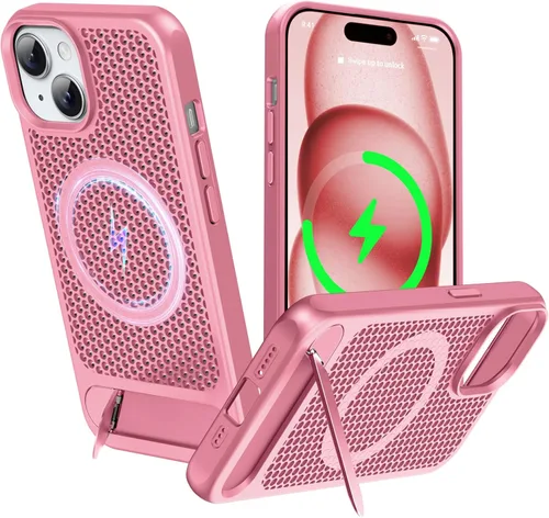Miniatura 26 de Funda magnética de disipación de calor para iPhone 13 Pro Max, para MagSafe, protección contra caídas Coolingf, funda con función atril ajustable
