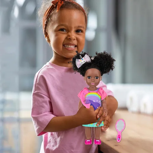 Miniatura 7 de Ecore Fun Muñeca Negra de 14 Pulgadas con Accesorios de Ropa para Muñeca Bebé Negra – Incluyendo Vestido, Blusa, Falda, Zapatos, Peine, Espejo