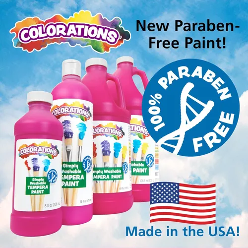 Miniatura 2 de Colorations Pintura de témpera simple sin parabenos para niños, juego de 11 galones, pintura vibrante para póster y aula, fabricada en Estados