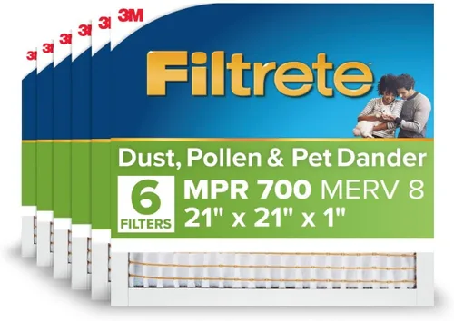 Miniatura 25 de Filtrete - 6 filtros de aire para caldera/aire acondicionado de 14x25x1, MPR 700, MERV 8, resistente al polen, fácil para el flujo de aire, filtro