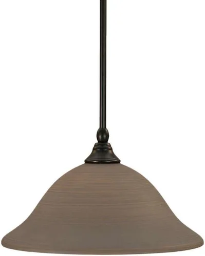 Miniatura 193 de Toltec Lighting Tallo Colgado Mini colgante, acabado de cobre negro, 3.5" cuadrado humo burbuja vidrio
