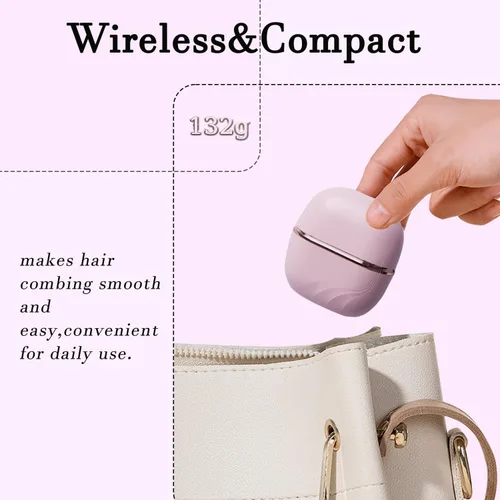 Miniatura 6 de Mini alisador de pelo, cepillo portátil inalámbrico recargable, control de temperatura de 3 velocidades, mini alisador de pelo para mujeres, idea