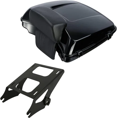 Miniatura 21 de XMT-MOTO King Tour Trunk + almohadilla de respaldo envolvente+estante de montaje negro+accesorios de acoplamiento para Harley Touring Road King Road