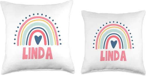Miniatura 3 de Idea Regalo Personalizzata con Nome Gifts Idea Linda Name Custom Woman Myth Legend Pink Birthday Party Throw Pillow, 16x16, Multicolor