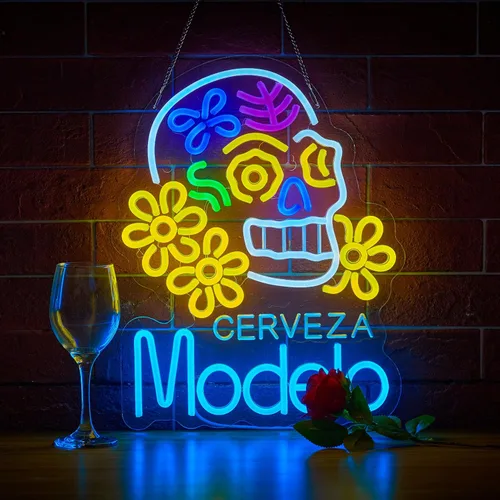 Miniatura 5 de Letrero de Neón de Cerveza para Decoración de Pared de Bar LED Lite Regulable Letreros de Neón Alimentados por USB Letreros de Arte de Neón para Pub