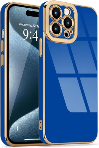 Miniatura 36 de Lafunda Diseñada para iPhone 13 Pro, fundas lujosas con chapado lindo para mujeres y niñas, elegante borde dorado, a prueba de golpes, TPU con funda