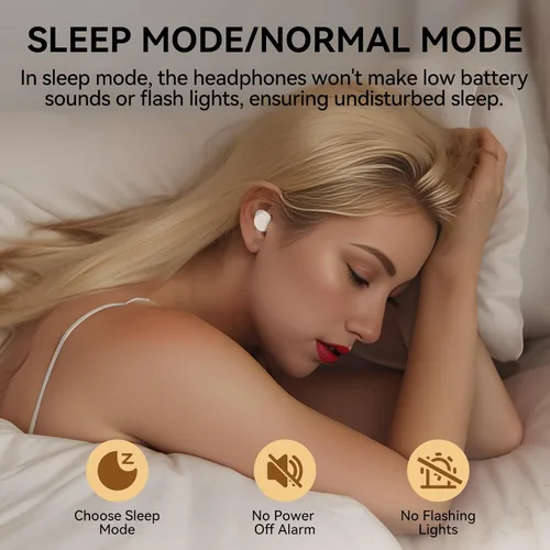 Miniatura 2 de Auriculares para dormir, audífonos para dormir de lado, mini auriculares inalámbricos Bluetooth 5.4, auriculares invisibles de silicona ultra suave