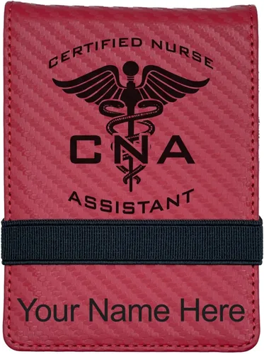 Miniatura 13 de LaserGram Mini padfolio con bloc de notas y bolígrafo, asistente de enfermera certificada por la CNA, grabado personalizado incluido (verde azulado)